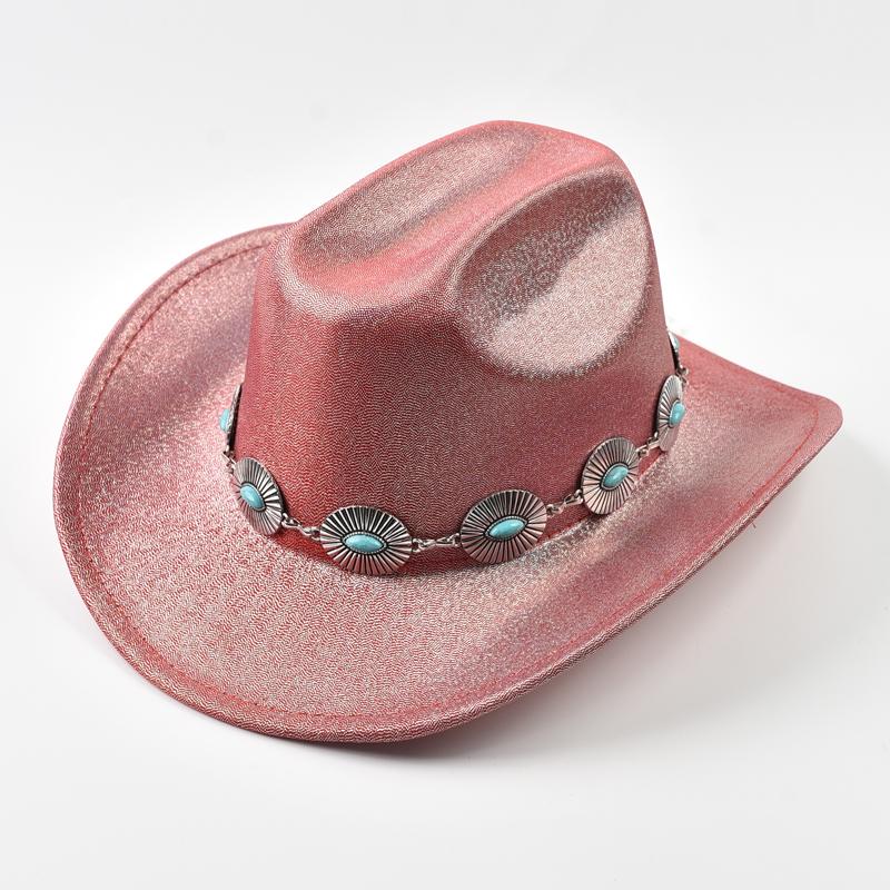 

Women Sequin Fedora Hat Fashion Festival Party Wedding Dress Hats Cowgirl Jazz CapTravel Costume Accessories Can Be Adjusted червоний