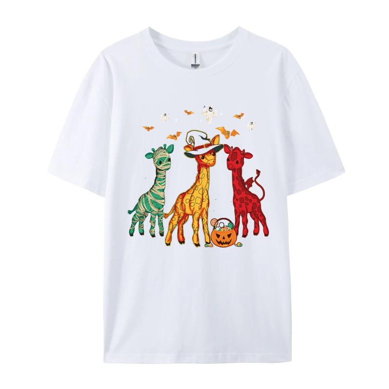 Giraffe Halloween Cute Mummy Pumpkin Tshirt Funny Christmas Gift TShirt Adult New Coming Party Tops Shirts Cotton T Shirt S