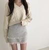 Retro V-Neck Knit Sweater with Back Tie – Stylish Autumn/Winter Women's Fashion