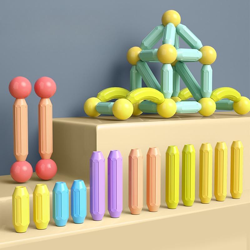 Variety Magnetic Rod Set Magnetic Sheet Building Block Particle Assembly Early Education Educational Strong Magnetic Toy Gift