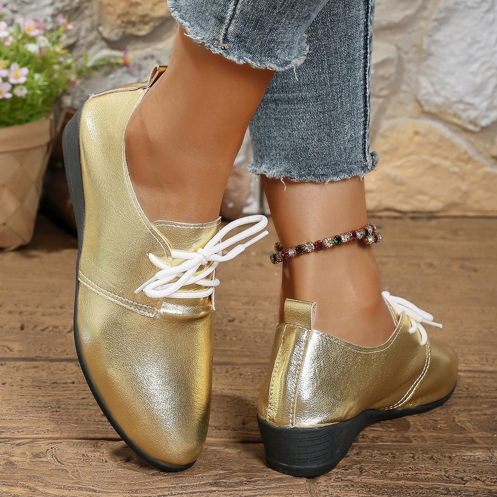 Stile Britannico Pelle Nuove Donna Fondo Piatto Non Stancano i Piedi Fondo Spesso Rialzanti Antiscivolo Ammortizzazione Sneakers Casual