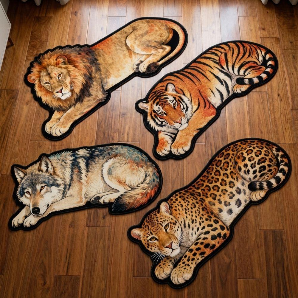 Tapis de porte Lion Absorbant Tapis de sol Loup Antidérapant Nouveau Tapis Tigre Chambre à coucher Salle de bain
