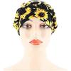 Milk Silk Print Braided Head Cap Hair Loss Hood Hat Twisted Braid Headwear (Sunflower) - DD01