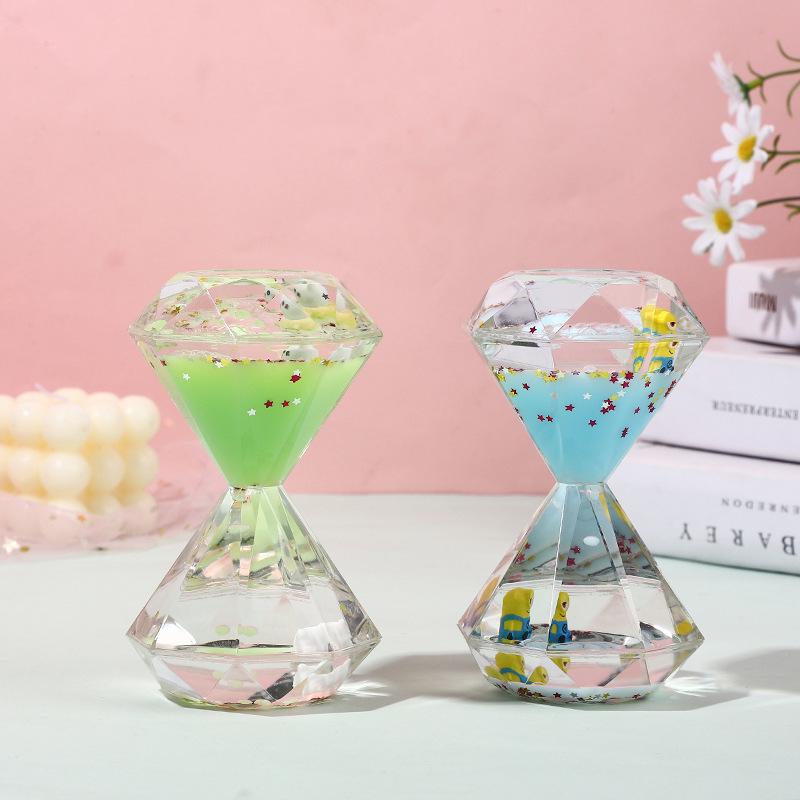 Dreamy Milky White Liquid Diamond Oil Hourglass Ornament - Children's Day Gift