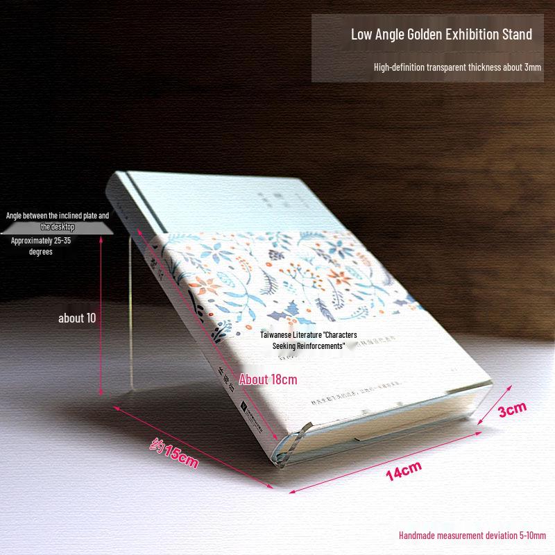 Acrylic Book Display Stand - Transparent Desktop Document Holder and Shelf