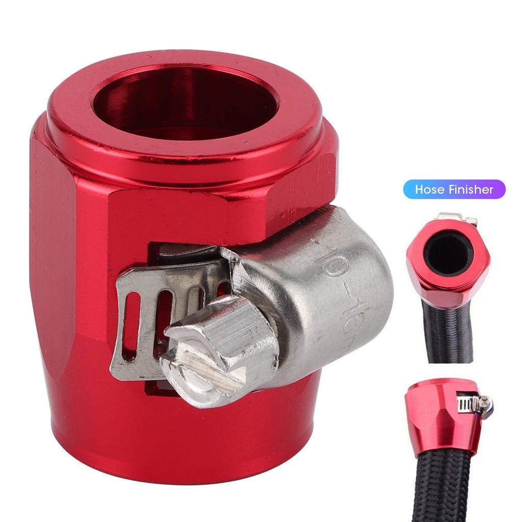 AN6 Aluminum Alloy Hose Finisher Clamp Connector for Fuel Oil Diesel Gas Air and Water Hose PipeRed
