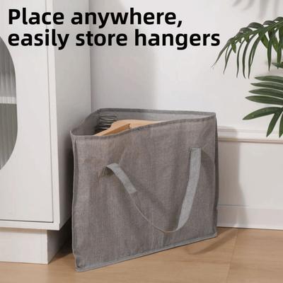 Large Capacity Triangular Hanger Storage Bag Foldable Space-Saving Clothes Storage Basket Breathable with Handle
