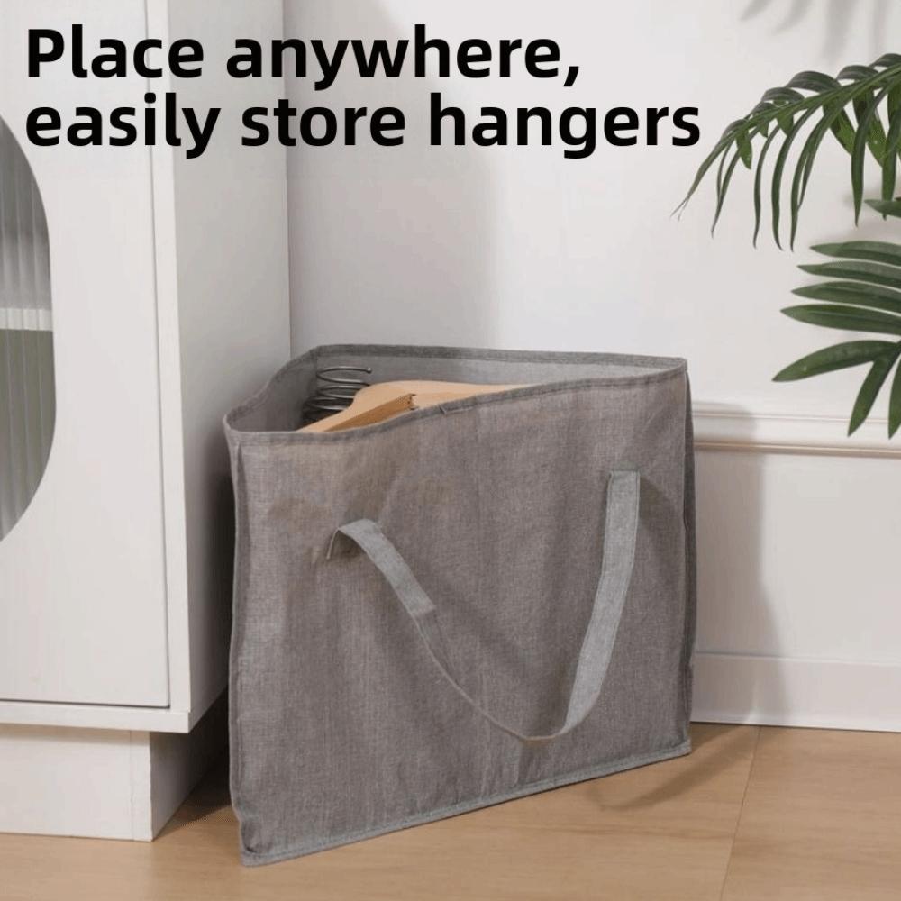 Large Capacity Triangular Hanger Storage Bag Space-Saving Breathable Clothes Storage Basket with Handle Foldable