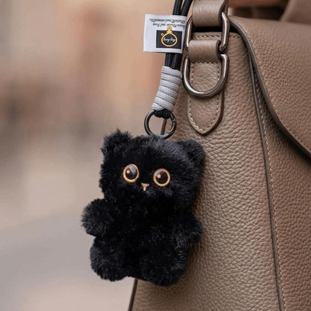 Soft Fluffy Plush Cat Keychain Cute Kitten Kitten Key Ring New Backpack Charm Car Keys