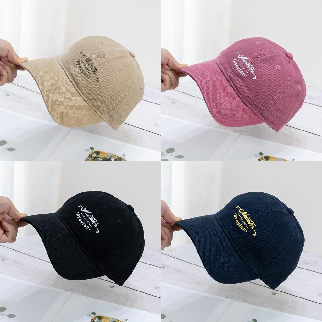 Vintage Japanese Wash Cotton Baseball Cap With Embroidery For Casual Men