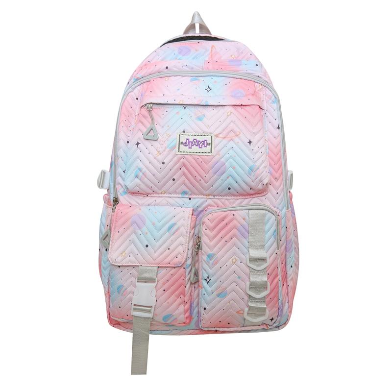 Cartoon Print Backpack Middle School Student Schoolbag Large Capacity Backpack