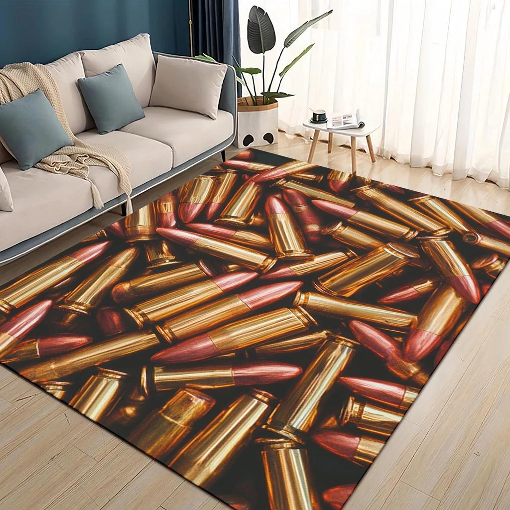 27 Arten Coole Verschiedene Arten von Pistolenkugeln Teppich für Wohnzimmer Schlafzimmer Haus Sofadekoration, Kinder Spielen Rutschfeste Bodenmatte