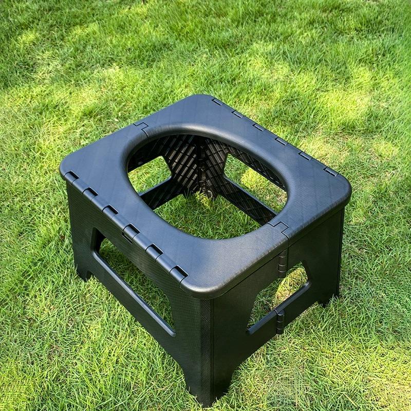 Inodoro portátil plegable para camping, inodoro móvil de emergencia para coche y viajes al aire libre