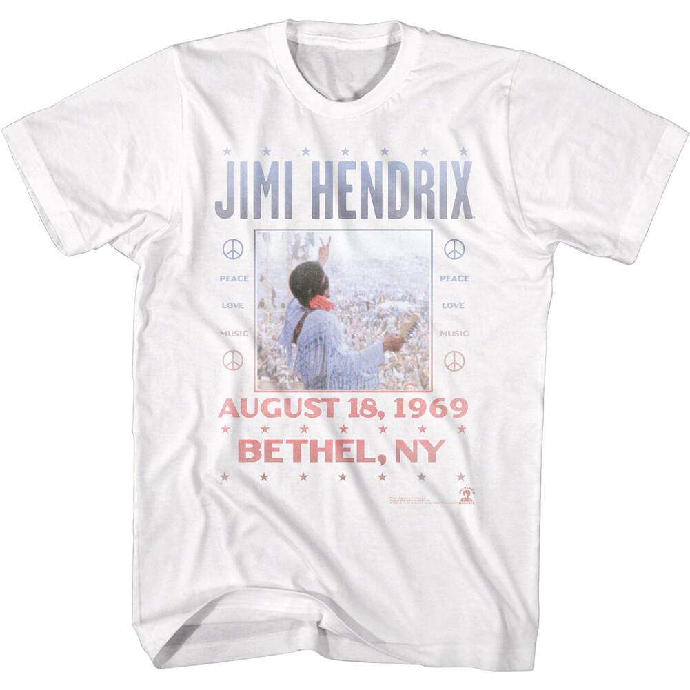 Jimi Hendrix Audust 18 1969 Bethel NY Men s T Shirt Rock Music Merch 2XL
