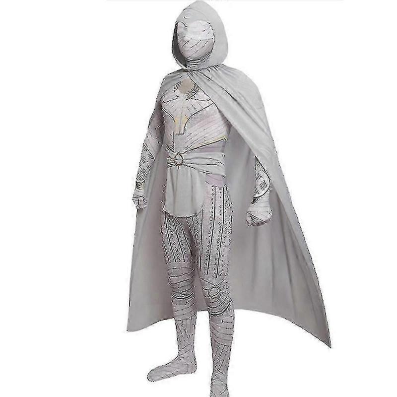 Marvel Moon Knight Theme Costume Costume Jumpsuit + Cloak + Belt + Headgear Set, Halloween Cosplay Adults_L03