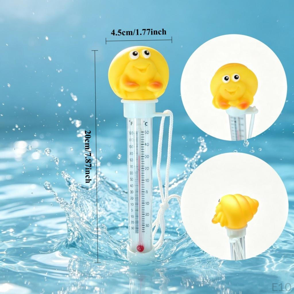 Floating Pool Thermometer Portable Water for Pond Spas Tubs 9x19cm Crab