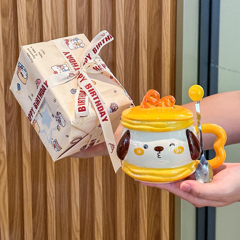 Baguette Puppy Cup Birthday Gift Ins Couple Girlfriend Coffee Water Cup Cute Ceramic Cup Gift Box