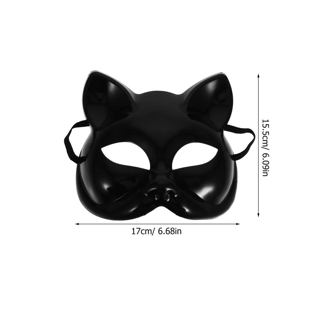 Blank Half Cat Mask Plastic Paintable DIY Halloween Masquerade Cosplay Creative Animal Mask DIY Masks Cat Masks