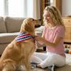 Red White Blue Pet Bandana Reusable Washable Dog Scarf for Independence Day Holiday Party Pet Accessories