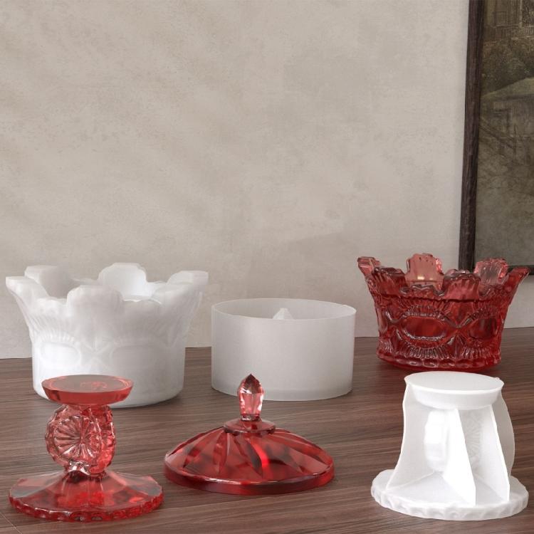 Silicone Craft Mold Vintage Crown Shape Suitable for Creating Candle Containers and Organizers Great for Handmade Gifts