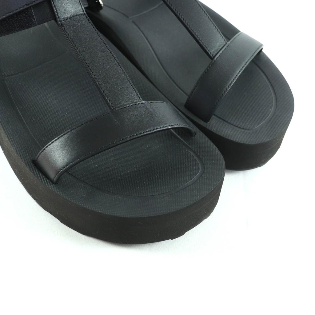 Excellent HERMES Sandals Enid Velcro ankle strap leather black leather Women 37 Used