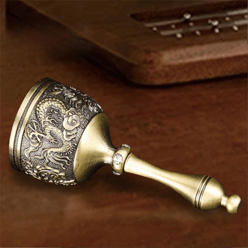 Dragon Phoenix Pattern Vintage Handbell Zinc Zinc Zinc Alloy Restaurant Dish Bell  Christmas