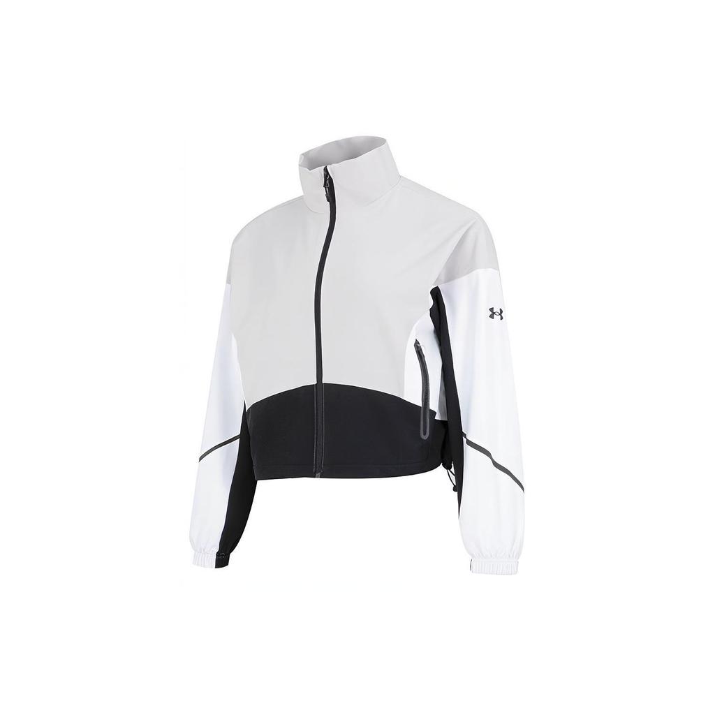 Under Armour Unstoppable Jacket Color Block Sports Casual Stand Collar Jacket Women Jacket White 1374889-592