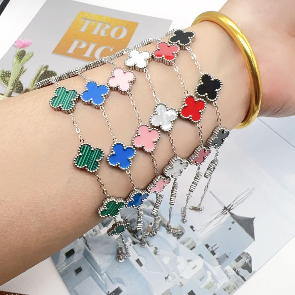 13mm Icke-bleknande Titanstål Fyrklöverarmband För Kvinnor Delikat Högklassig Känsla av Smycken