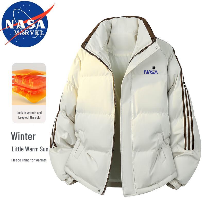 NASA MARVEL Men's Stand Collar Striped Padded Jacket