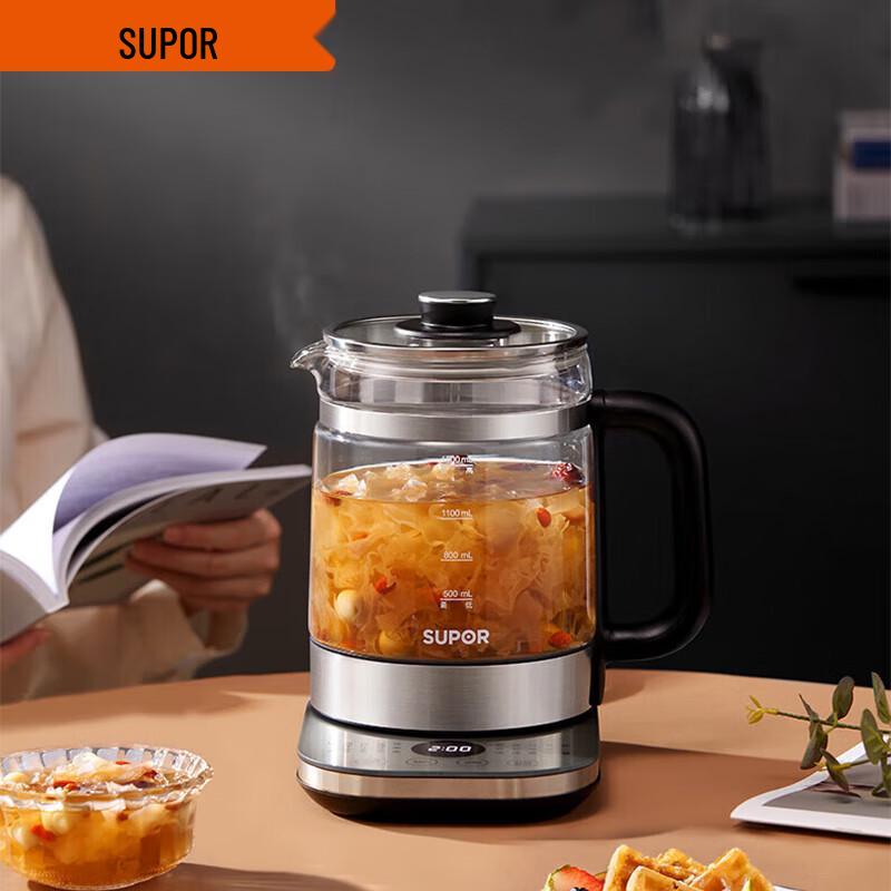 Supor 1.5L Multifunction Glass Health Pot CN plug (adapter included)