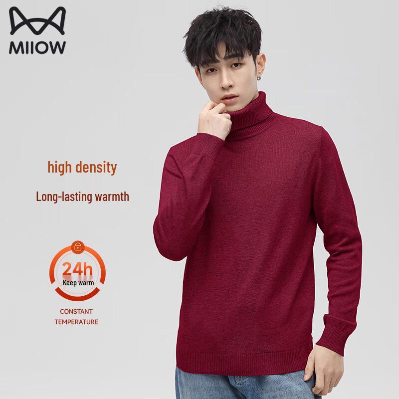 

Мужской однотонный вязаный свитер с высоким воротником MiiOW 3XL