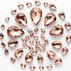 50pcs Hand-Sewn Water Drop Rhinestones: Colored Crystal Glass for DIY Wedding Dress and Clothing Accessories