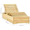 VidaXL Chaise longue de jardin avec table et coussin Pin imprégné 3065968
