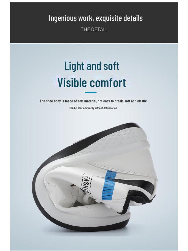 2024 Spring Men's Korean Style Lightweight Leather Casual Running Shoes - Wear-resistant, Low-top Design