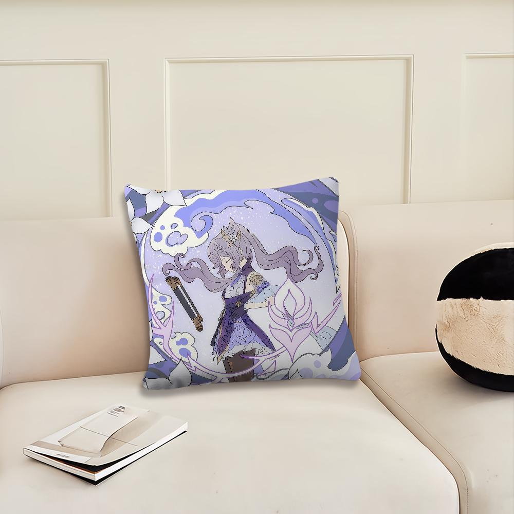 Game Genshin Impact girl a cushion cover Pillow Cover Decoration Room Home Sofa living Office Car Nordic Simplicity