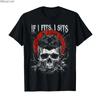If I Fits I Sits Black Cat Skull Gothic Dark Humor Tshirt For Men Women 100 Cotton T Shirts Short Sleeve Tops 04201
