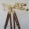 66.04 Cm Brass Telescope with Wooden Tripod Nautical Office Decor Spyglass Handcrafted Home Decor Gift