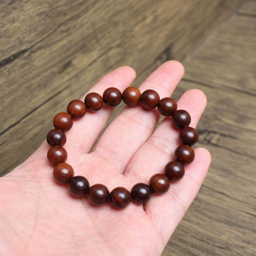 Natural Lightning-Struck Jujube Wood Calming Bracelet - Wooden Buddhist Beads for Men & Women 8mm (Petite Women s)