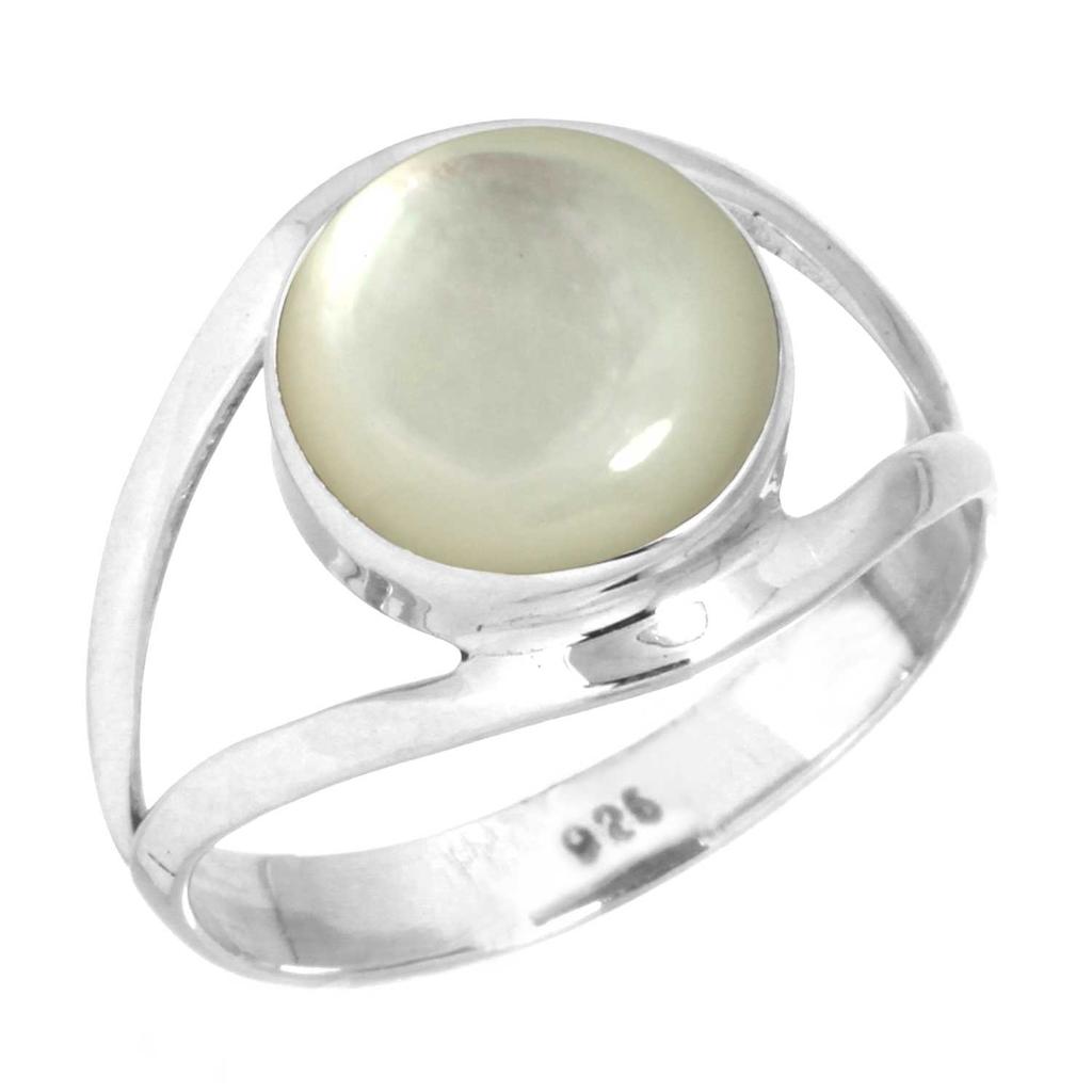 925 Sterling Silver Ring Women Gemstone Handmade Jewelry Engagement Gift Blue Green Purple Copper Turquoise Pearl Lapis Mother Of Pearl Boho