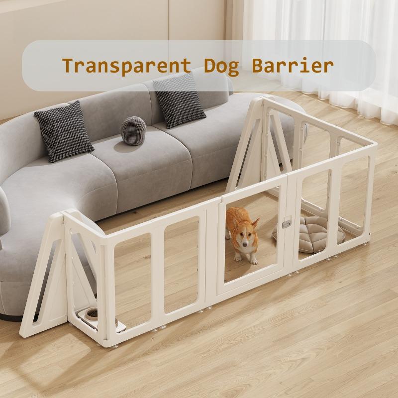 Transparent Dog Fence Indoor Puppy Dogs Barrier Fences Pet Dogs Kitten Bars Playpen Accessories Baby Gate Pets Door Enclosure