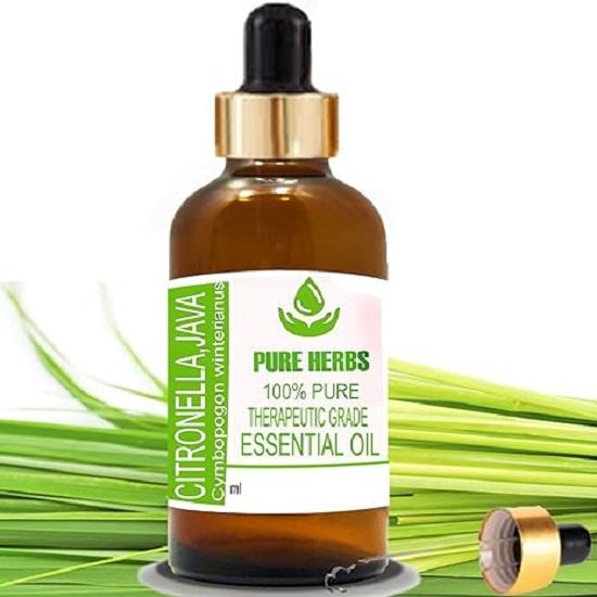 

Pure Herbs Citronella java (Cymbopogon winterianus) Pure & Natural Therapeutic Grade Essential Oil Glass 5 ml
