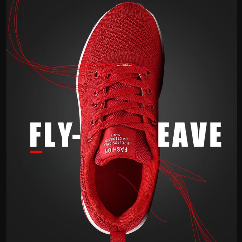Flying Weaving Women's Shoes Breathable Shock-absorbing Running Shoes