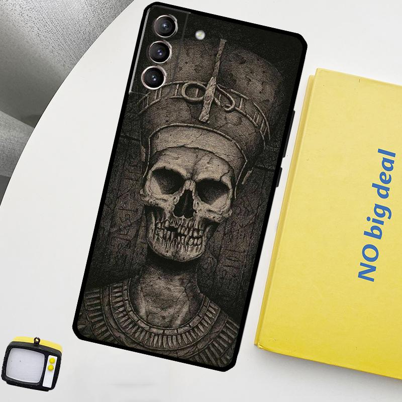 Ancient Egypt Pharaoh Phone Case For Samsung Galaxy S25 Ultra S21 S22 S23 S24 Ultra S9 S10 S20 Plus S25 FE Cover