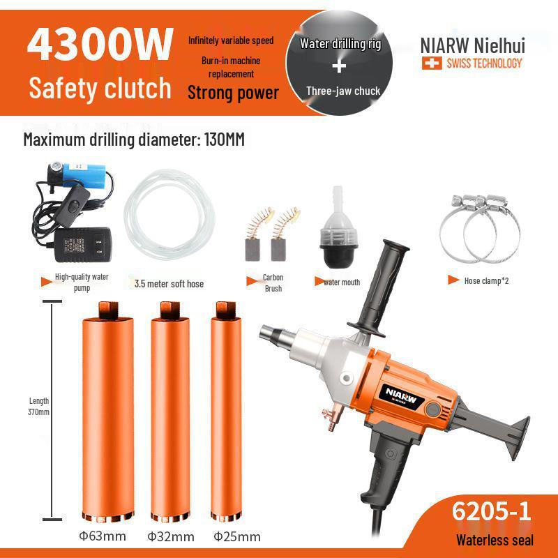 Nairhui High-Power Handheld Water Drill for Concrete and Air Conditioner Holes