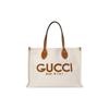 Gucci Cotton Linen Blend Canvas Bag, Tote Bag, Shopping Bag, Handbag Women's Beige 772176-FACUL-8451