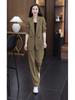 Plus Size Women's Two-Piece Suit: Wide-Leg Trousers & Blazer – Korean Style Loose Casual Set for Spring & Autumn.