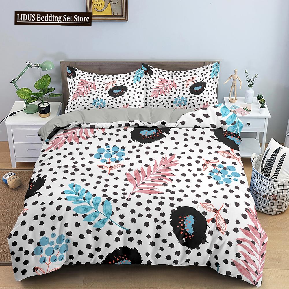 Art Pattern Bedding Set Watercolour Design Colourful Comforter Cover With Pillowcase King Queen Size For Kids Teens Bedding Set