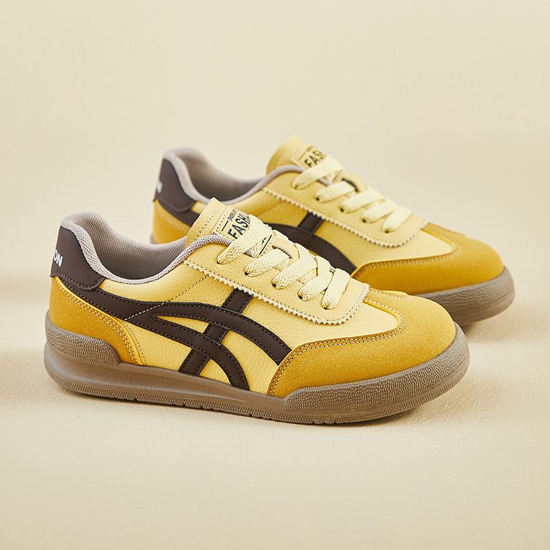 

2025 весна маленькие белые туфли новая корейская версия ins студентки платформа увеличение спортивная доска обувь повседневная уличная съемка 40 жёлтый