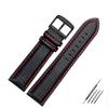 18mm 20mm 21mm 22mm 23mm 24mm Cinturino Orologio in Pelle con Motivo Fibra di Carbonio Cuciture Nere Rosse Arancioni Cinturino Orologio Accesso Orologio da Uomo