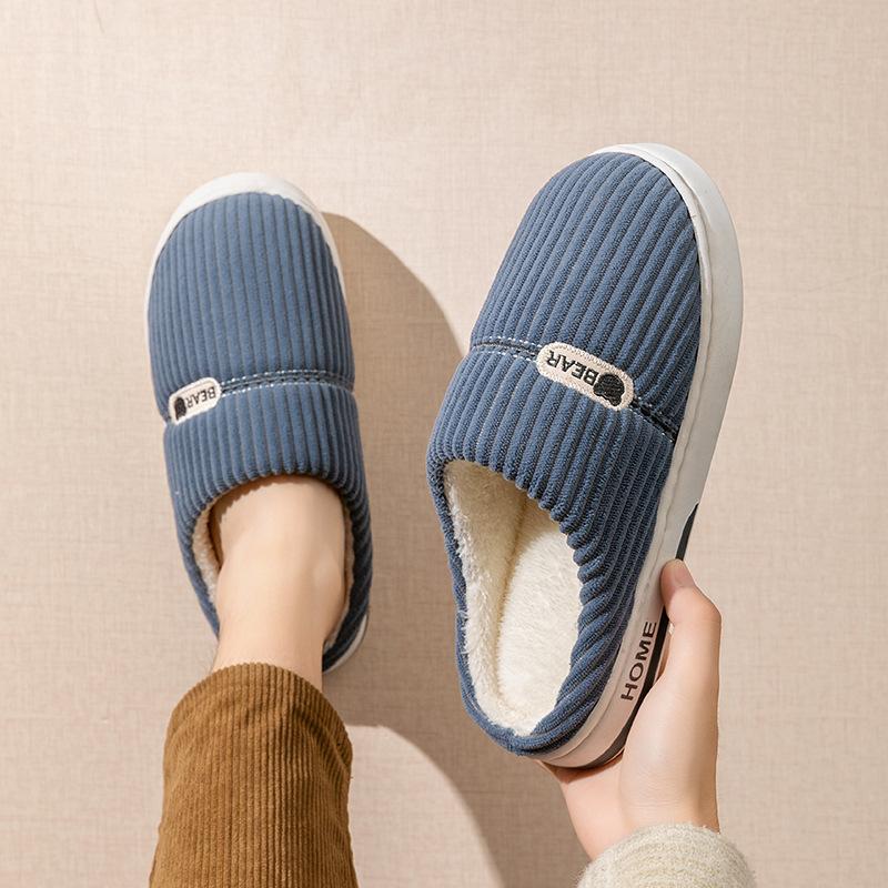 Shoes Home Warm Fleece Home Slippers 2025 Cotton Shoes Non-slip Thick-soled Plush Winter Cotton Mop